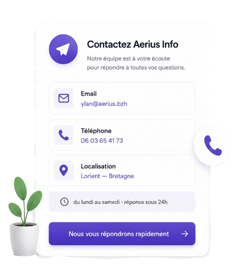 Illustration d’une section contact simple et directe