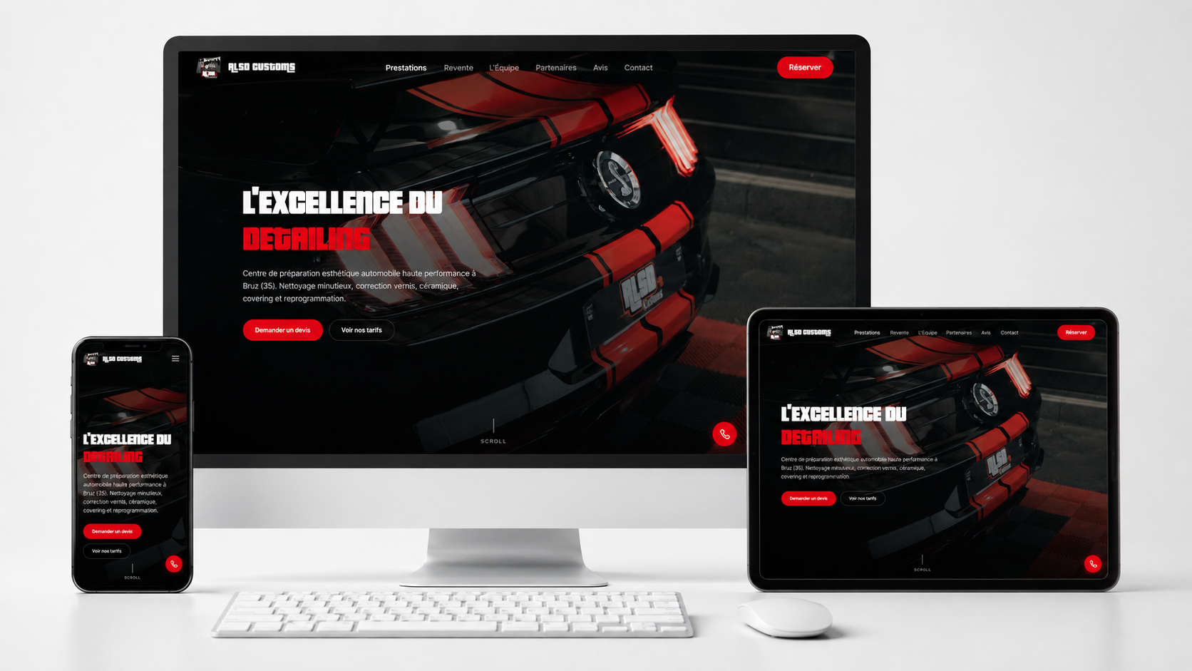Mockup responsive du site RLSD Customs